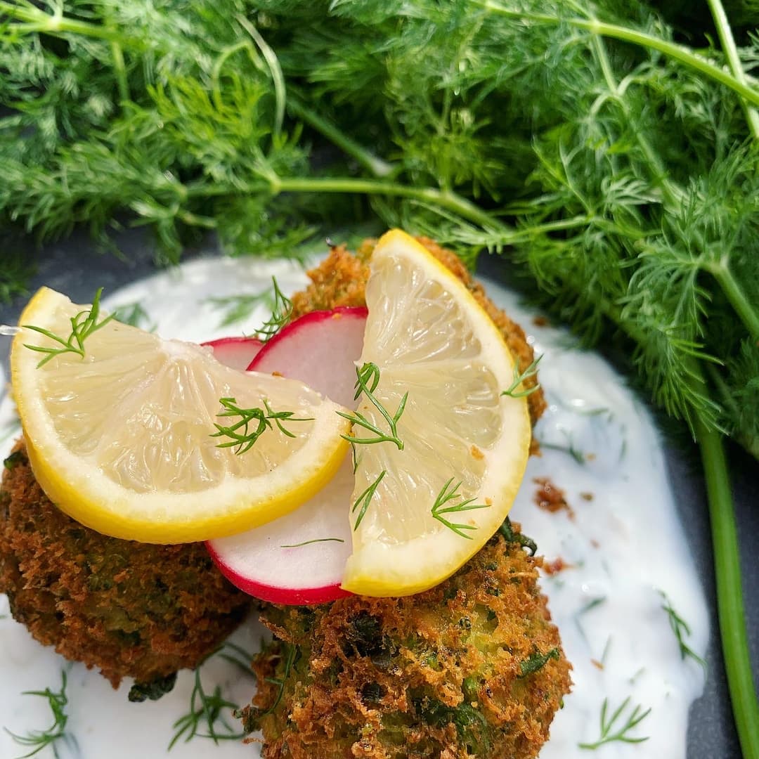 Fresh Dill Dip with Falafels